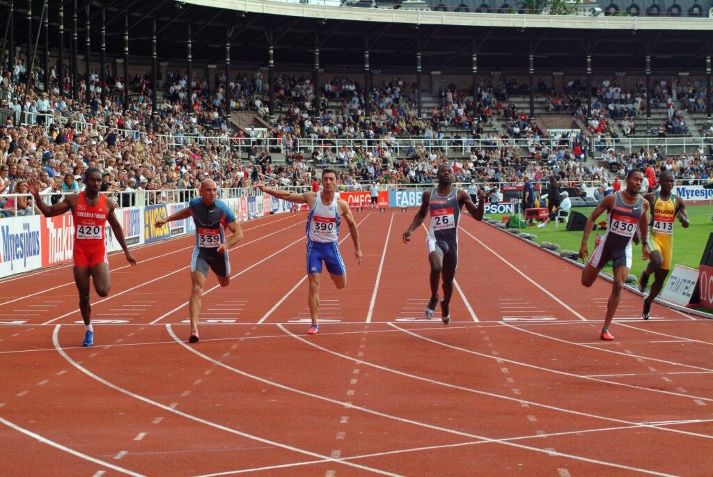 100ｍ走のゴール